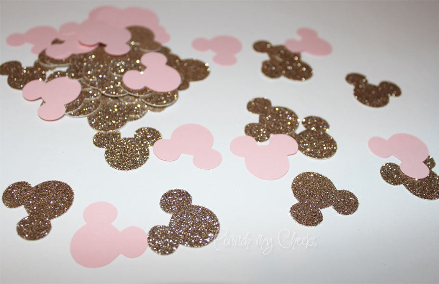 Minnie Mouse Baby Pink and Gold Confetti