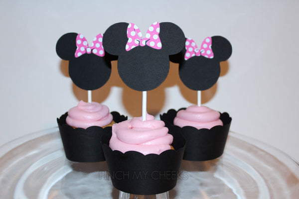 Minnie Mouse Party Cupcake Toppers Set of 12