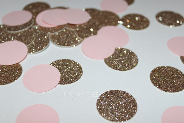 Baby Pink and Gold Confetti