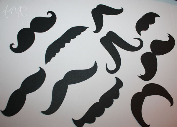 Combo SET of Mustaches Black Die Cuts