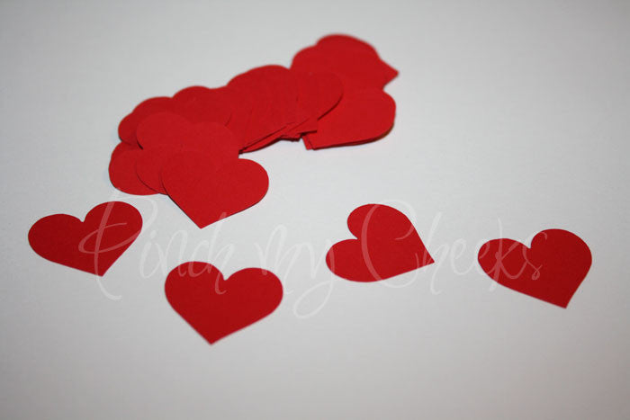 Hearts Confetti Red Set of 100 pieces