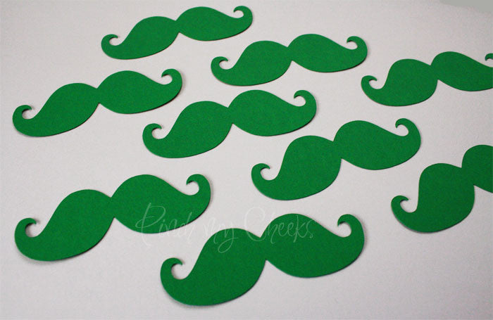 110 Piece Mustache Green Die Cut Set