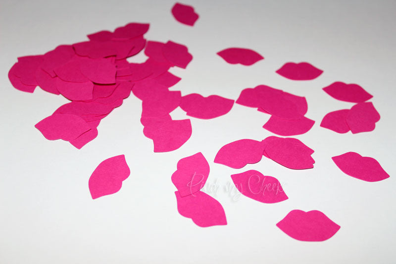 Hot Pink Lips Confetti Set of 100