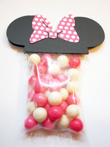 Minnie Mouse Favor Party Bags with PINK POLKA DOT bow