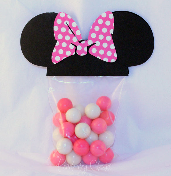 Minnie Mouse Favor Party Bags with PINK POLKA DOT bow