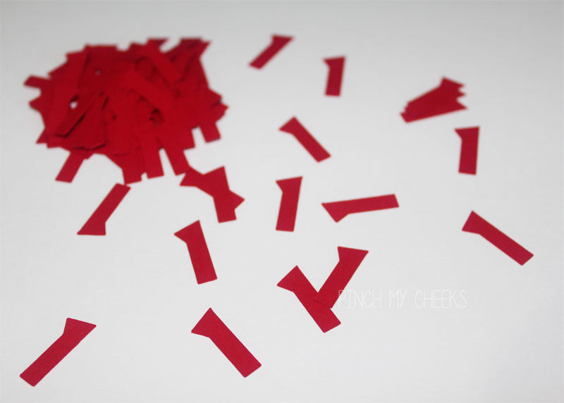 Number One confetti Confetti Number ONE 1 RED Set of 100